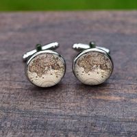 Simple Style Map Alloy Glass Plating Unisex Cufflinks 1 Pair sku image 8