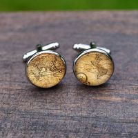 Simple Style Map Alloy Glass Plating Unisex Cufflinks 1 Pair sku image 10