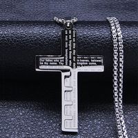 Hip-Hop Cross Stainless Steel Titanium Steel Plating Unisex Pendant Necklace sku image 1