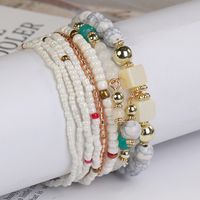 Bohemian Geometric Color Block Glass Beaded Stoving Varnish Women's Bracelets sku image 3