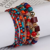 Bohemian Geometric Color Block Glass Beaded Stoving Varnish Women's Bracelets sku image 4