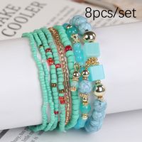 Bohemian Geometric Color Block Glass Beaded Stoving Varnish Women's Bracelets sku image 6