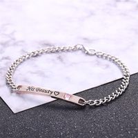Simple Style Letter Crown Alloy Plating Inlay Artificial Gemstones Couple Bracelets sku image 1