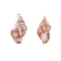 2 Pieces Retro Beach Conch Shell Shell Plating Pendant Jewelry Accessories sku image 5