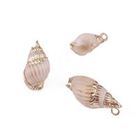 2 Pieces Retro Beach Conch Shell Shell Plating Pendant Jewelry Accessories sku image 2