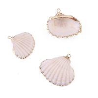 2 Pieces Retro Beach Conch Shell Shell Plating Pendant Jewelry Accessories sku image 3