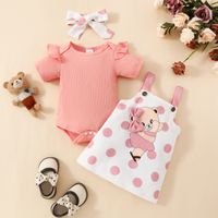 Simple Style Cartoon Cotton Baby Clothing Sets sku image 1