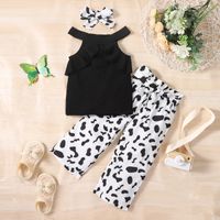 Simple Style Solid Color Cotton Baby Clothing Sets sku image 1