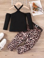 Simple Style Leopard Cotton Baby Clothing Sets sku image 1