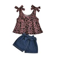 Casual Round Dots Leopard Cotton Baby Clothing Sets sku image 2