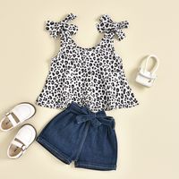 Casual Round Dots Leopard Cotton Baby Clothing Sets main image 4