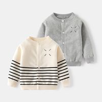 Casual Stripe Embroidery Cotton Blend Baby Clothing Sets main image 1