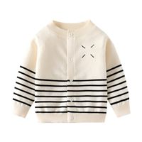 Casual Stripe Embroidery Cotton Blend Baby Clothing Sets main image 2
