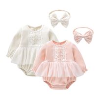 Casual Classic Style Solid Color Cotton Baby Rompers main image 1