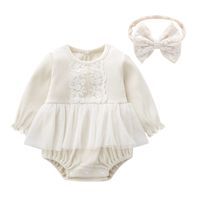 Casual Classic Style Solid Color Cotton Baby Rompers main image 4