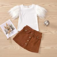 Simple Style Solid Color Cotton Girls Clothing Sets main image 2