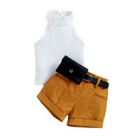 Simple Style Solid Color Cotton Baby Clothing Sets sku image 3