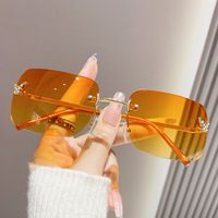 Elegant Simple Style Gradient Color Butterfly Pc Square Diamond Frameless Women's Sunglasses sku image 6