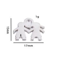 10 Pcs/package Simple Style Human Stainless Steel Plating Pendant Jewelry Accessories main image 2