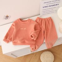 Casual Round Dots Solid Color Polyester Girls Clothing Sets main image 6
