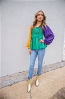 Women's Blouse Long Sleeve Blouses Elegant Streetwear Color Block main image 4