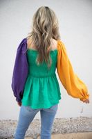 Women's Blouse Long Sleeve Blouses Elegant Streetwear Color Block main image 2