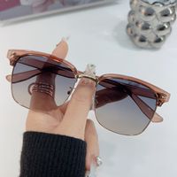 Hip-Hop Simple Style Gradient Color Solid Color Tac Square Full Frame Women's Sunglasses main image 5