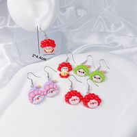 4 Pairs Original Design Cute Clown Popcorn Cup French Fries Irregular Painted Synthetics Synthetic Resin Shell Drop Earrings sku image 15