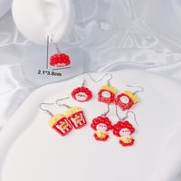4 Pairs Original Design Cute Clown Popcorn Cup French Fries Irregular Painted Synthetics Synthetic Resin Shell Drop Earrings sku image 16