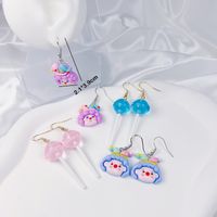 4 Pairs Original Design Cute Clown Popcorn Cup French Fries Irregular Painted Synthetics Synthetic Resin Shell Drop Earrings sku image 12