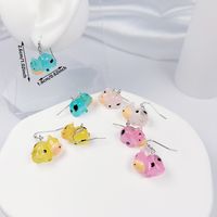 4 Pairs Original Design Cute Clown Popcorn Cup French Fries Irregular Painted Synthetics Synthetic Resin Shell Drop Earrings sku image 2