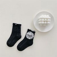 Women's Princess Cute Solid Color Cotton Jacquard Crew Socks 2 Pieces sku image 7