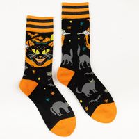 Unisex Exaggerated Color Block Cotton Printing Crew Socks A Pair main image 4