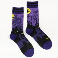 Unisex Exaggerated Color Block Cotton Printing Crew Socks A Pair main image 2