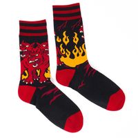 Unisex Exaggerated Color Block Cotton Printing Crew Socks A Pair sku image 2