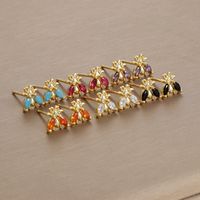 1 Pair Simple Style Insect Plating Inlay Copper Rhinestones Ear Studs main image 5