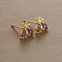 1 Pair Simple Style Insect Plating Inlay Copper Rhinestones Ear Studs sku image 2