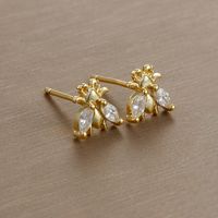 1 Pair Simple Style Insect Plating Inlay Copper Rhinestones Ear Studs sku image 4