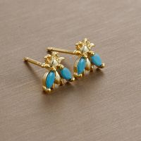 1 Pair Simple Style Insect Plating Inlay Copper Rhinestones Ear Studs sku image 6