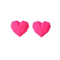 1 Pair Ig Style Heart Shape Plating Arylic Ear Studs main image 5