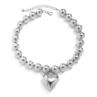 Elegant Exaggerated Geometric Heart Shape Ccb Imitation Pearl Beaded Plating Women's Necklace sku image 5