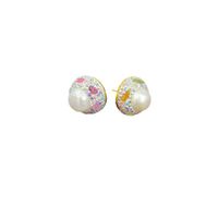 1 Pair Elegant Glam Round Plating Inlay Copper Alloy Rhinestones Freshwater Pearl Ear Studs main image 4
