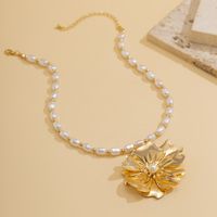Wholesale Jewelry Elegant Glam Flower CCB Artificial Pearl Iron Beaded Plating Necklace main image 4