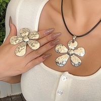 Ig Style Exaggerated Flower Alloy Plating Women's Rings Necklace main image 1