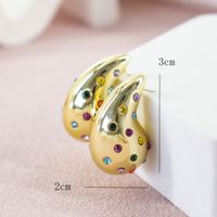 1 Pair Classic Style Water Droplets Plating Inlay Alloy Rhinestones Ear Studs main image 2