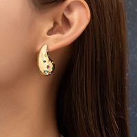 1 Pair Classic Style Water Droplets Plating Inlay Alloy Rhinestones Ear Studs main image 1