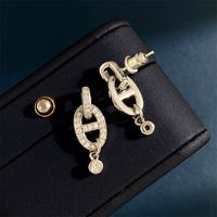 1 Pair Simple Style Solid Color Plating Inlay Copper Zircon Drop Earrings main image 7