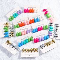 Wholesale Jewelry Ig Style Simple Style Water Droplets Arylic Spray Paint Ear Studs main image 1