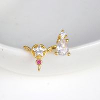 1 Piece Simple Style Geometric Plating Inlay Copper Zircon Cartilage Earrings main image 4