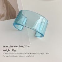 Simple Style Solid Color Arylic Women's Wide Bracelet main image 2
